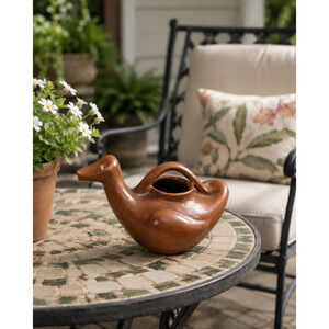 Vintage South American Primitive Red Ware Bird Watering Pitcher